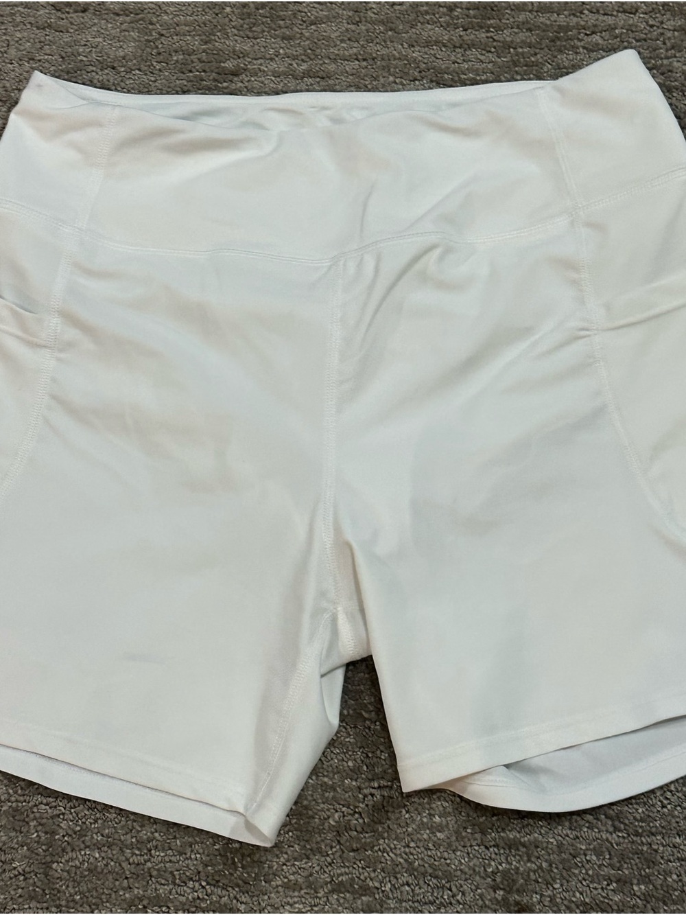Santiny High-Rise White Bike Shorts for Women